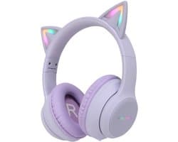 imoshion Kinder Koptelefoon Kattenoortjes - Bluetooth en Decibelbegrenzer - Kinderkoptelefoon Draadloos en Met Draad