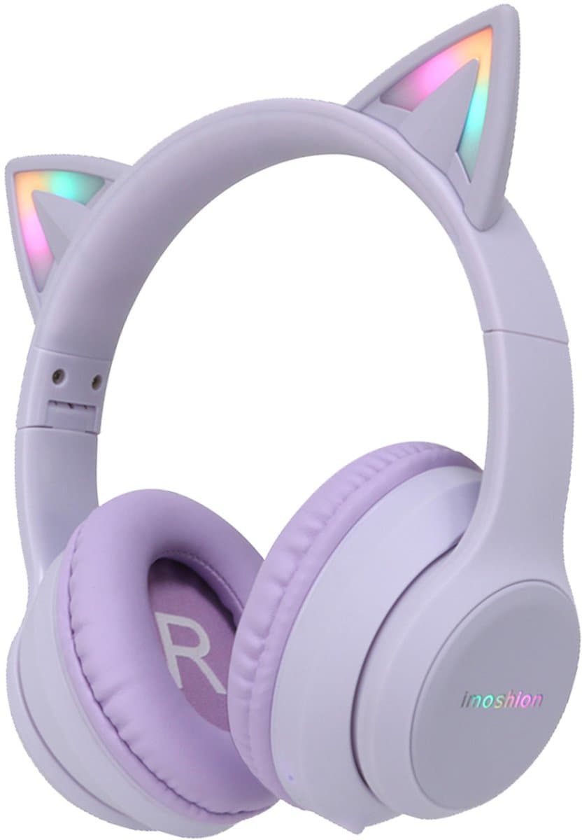 imoshion Kinder Koptelefoon Kattenoortjes - Bluetooth en Decibelbegrenzer - Draadloze Koptelefoon Kinderen — afbeelding 1