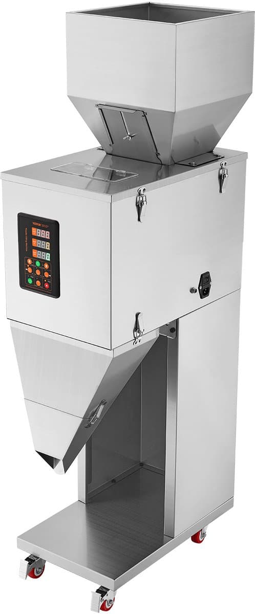 VEVOR Deeltjesvulmachine, Automatische Vulmachine van 0,022-2,2lbs/10-1000g met Voetpedaal, Roestvrijstalen Weegvulmachine, Weegvulmachine voor Bonen, Zaden, Granen, Thee, Korrelsverpakking — afbeelding 1