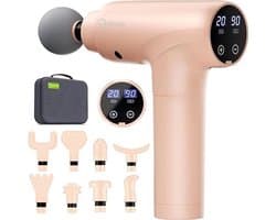Massagepistool met LED-Touchscreen – 20 Snelheden – 9 Massagekoppen – Stil Percussie Massageapparaat – Inclusief Draagtas