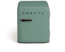 CREATE - Koelkast in retrostijl - Sage - Handvat Zwart - FRIDGE RETRO 48L