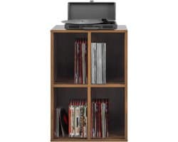 SNJY® Platenspeler Meubel - Platenspeler Kast - LP Houder - Platenhouder - 37D x 45B x 75H cm - Bruin