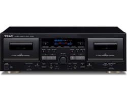 TEAC W-1200 - Dubbele cassettedeck voor opnemen/afspelen op beide decks en Digitale USB-uitgang, Zwart