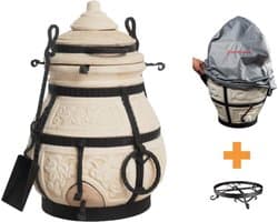 Keramische tandoor Nomade - Multifunctionele Houtoven BBQ - Voor de Fijnproever! *** Met beschermhoes en onderstel