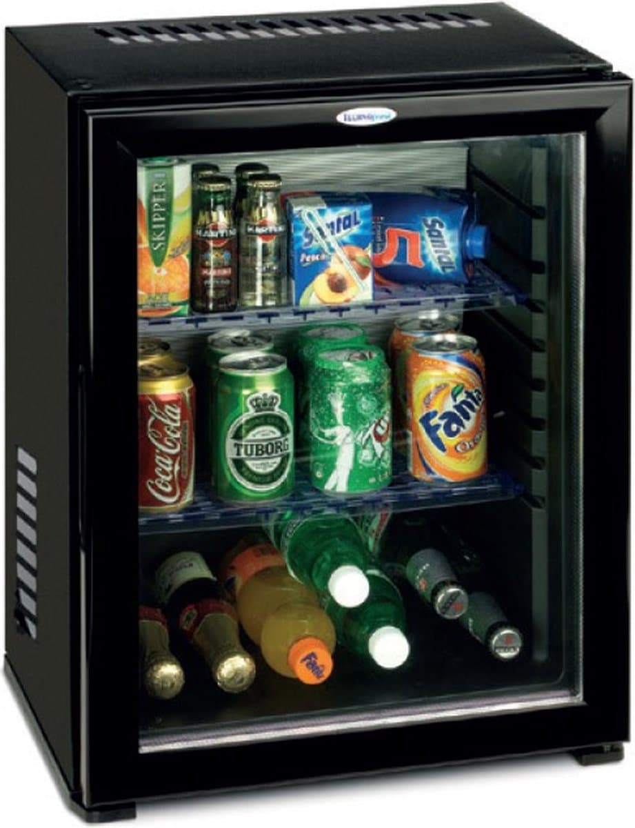 Technomax HP30LGN minibar koelkast - 30 liter - compleet geruisloos - glazen deur - binnenverlichting — afbeelding 1