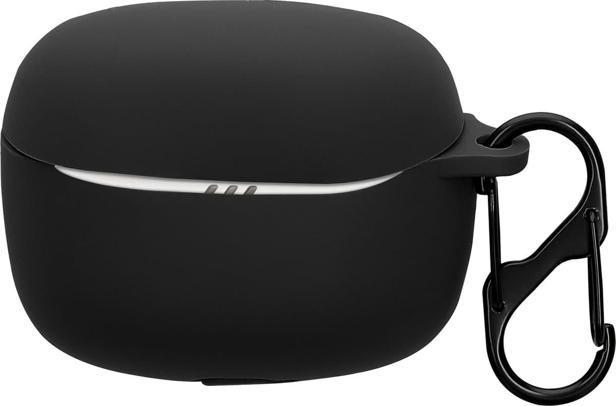 kwmobile cover voor oordopjes case - geschikt voor JBL Tune Beam 2 - Trendy beschermhoes draadloze oordopjes in zwart — afbeelding 1