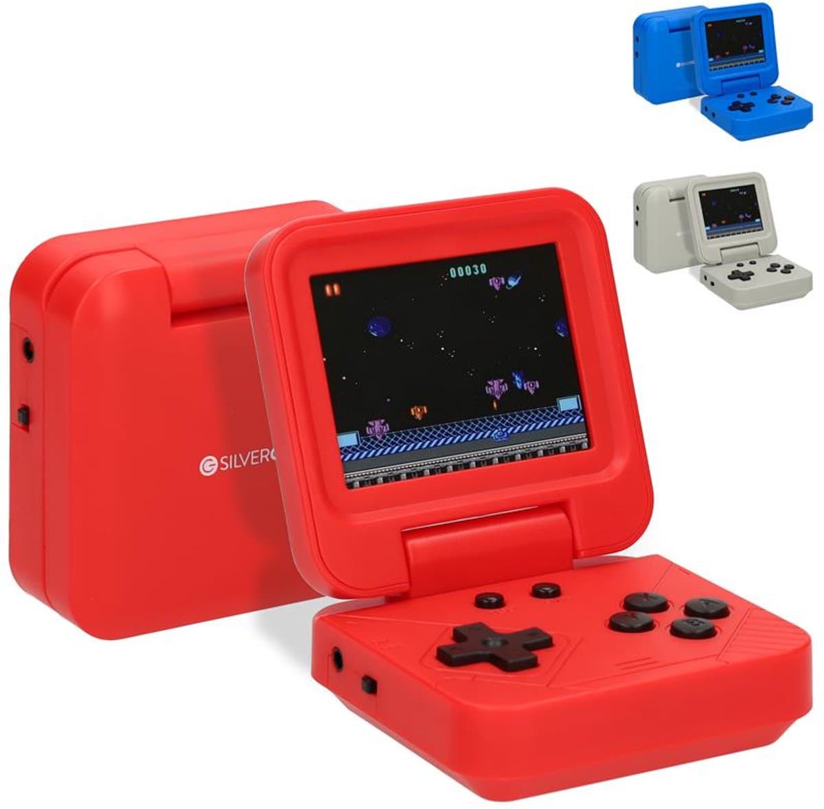 Silvergear Retro Game Console Opvouwbaar met 240 Spellen - Geen Internet Nodig - Spelcomputer voor Kinderen - Gaming Computer - Game Console Handheld - Vakantie Speelgoed - Cadeau voor Jongens en Meisjes - 6, 7, 8, 9, 10, 11, 12+ Jaar - Rood — afbeelding 1