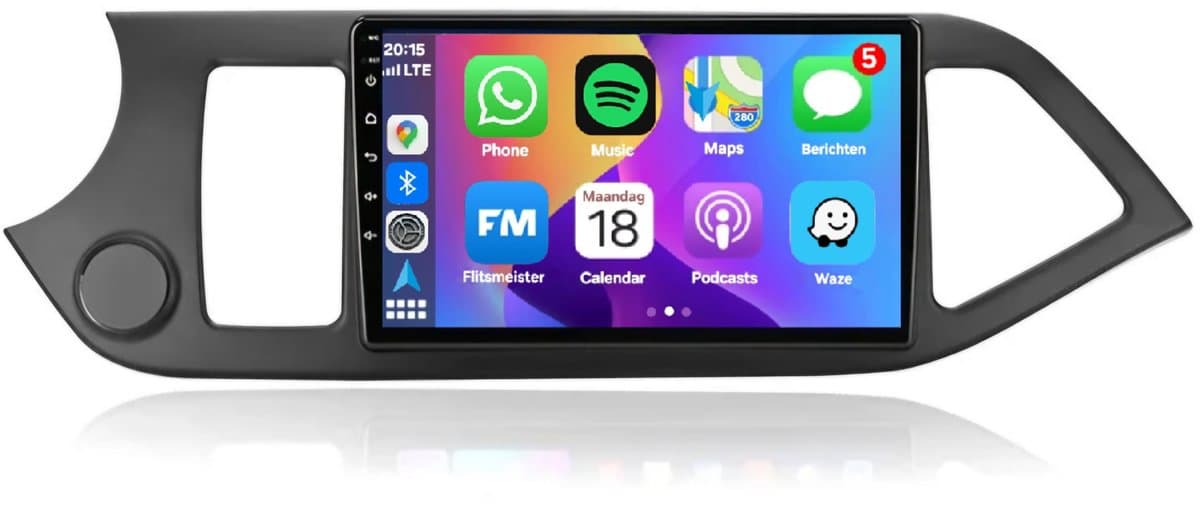 Autoradio 4/64GB met smart wireless Carplay en Android auto | Geschikt voor Kia Picanto & Morning TA 2011-2017 | Radio scherm met Navigatie | 2011 2012 2013 2014 2015 2016 2017 — afbeelding 1