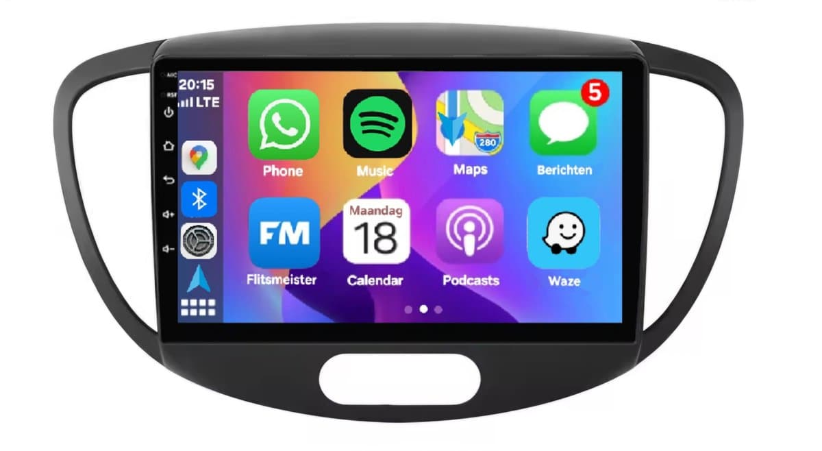 Autoradio 2/32GB met Carplay en Android auto | Geschikt voor Hyundai I10 2006-2013 | Radio scherm met Navigatie | 2006 2007 2008 2009 2010 2011 2012 2013 — afbeelding 1