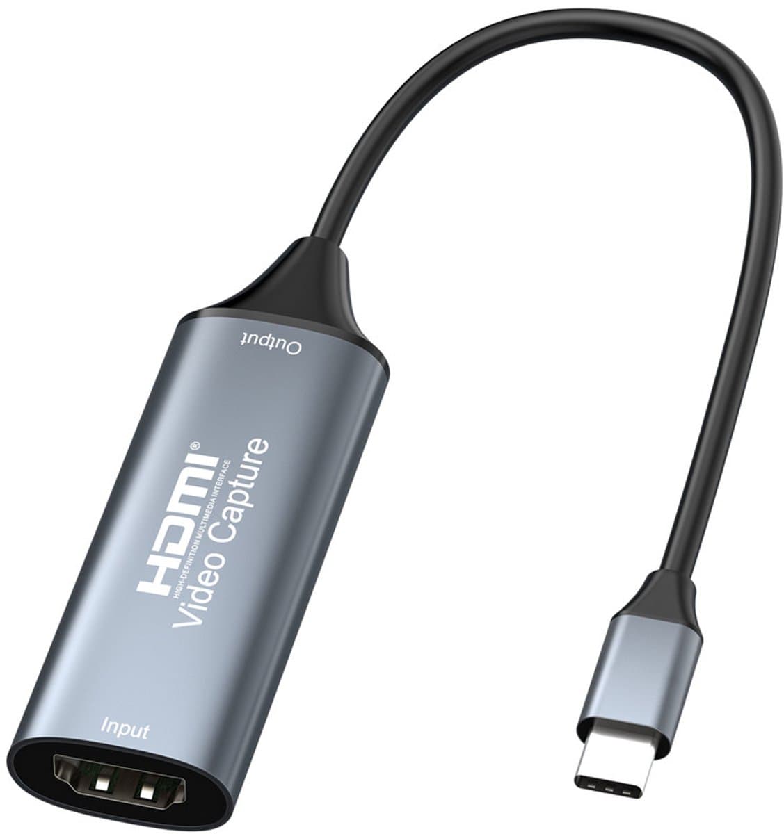 Video Capture Card HDMI naar USB-C - 4K adapter kabel connector - geschikt voor o.a. laptop, Nintendo Switch, PlayStation, Xbox, Windows, MAC - Game Capture - live streaming - zwart — afbeelding 1