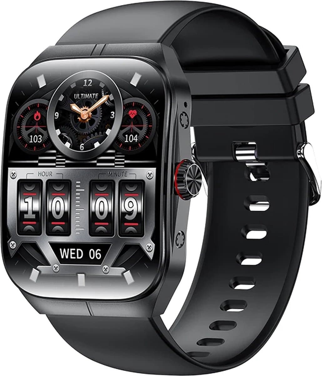 WizBay Premium Select® Smartwatch 1.95inch AMOLED - Bellen - AI Voice Assist - Magnetic Laden - Hart Monitor - O2 Bloeddrukmeter - Multi Sport Modi - Slaap - Message - Smartwatches - Zwarte Case - TPU Zwarte Band — afbeelding 1