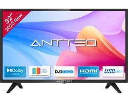 ANTTEQ AB32D1 - 32 inch TV (80 cm) - Triple Tuner, CI+, HDMI, USB, Hotelmodus inbegrepen - 2023