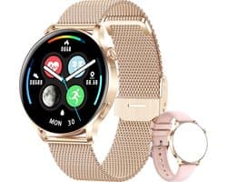 SAMMIT Smartwatch Dames - Rosé Goud - Stappenteller - IOS en Android - Full HD Touchscreen - 42MM