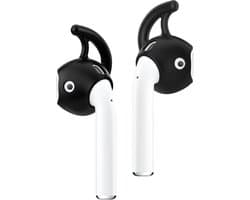 KELERINO. Anti-slip siliconen earhooks / earhoox / oorhaken geschikt voor Airpods 1 & 2 - Zwart