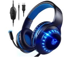 StayPowered Gaming Headset - Ultiem Geluid & Comfort - Noise Cancelling Microfoon - Surround Sound - Multi-platform Compatibel - Plug & Play - Ergonomisch Design - LED Verlichting - Zwart/Blauw - Levering Sneller dan Aangegeven!