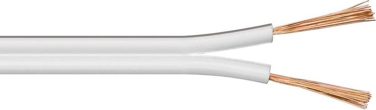 Luidspreker kabel (CCA) - 2x 4,00mm² / wit - 50 meter — afbeelding 1