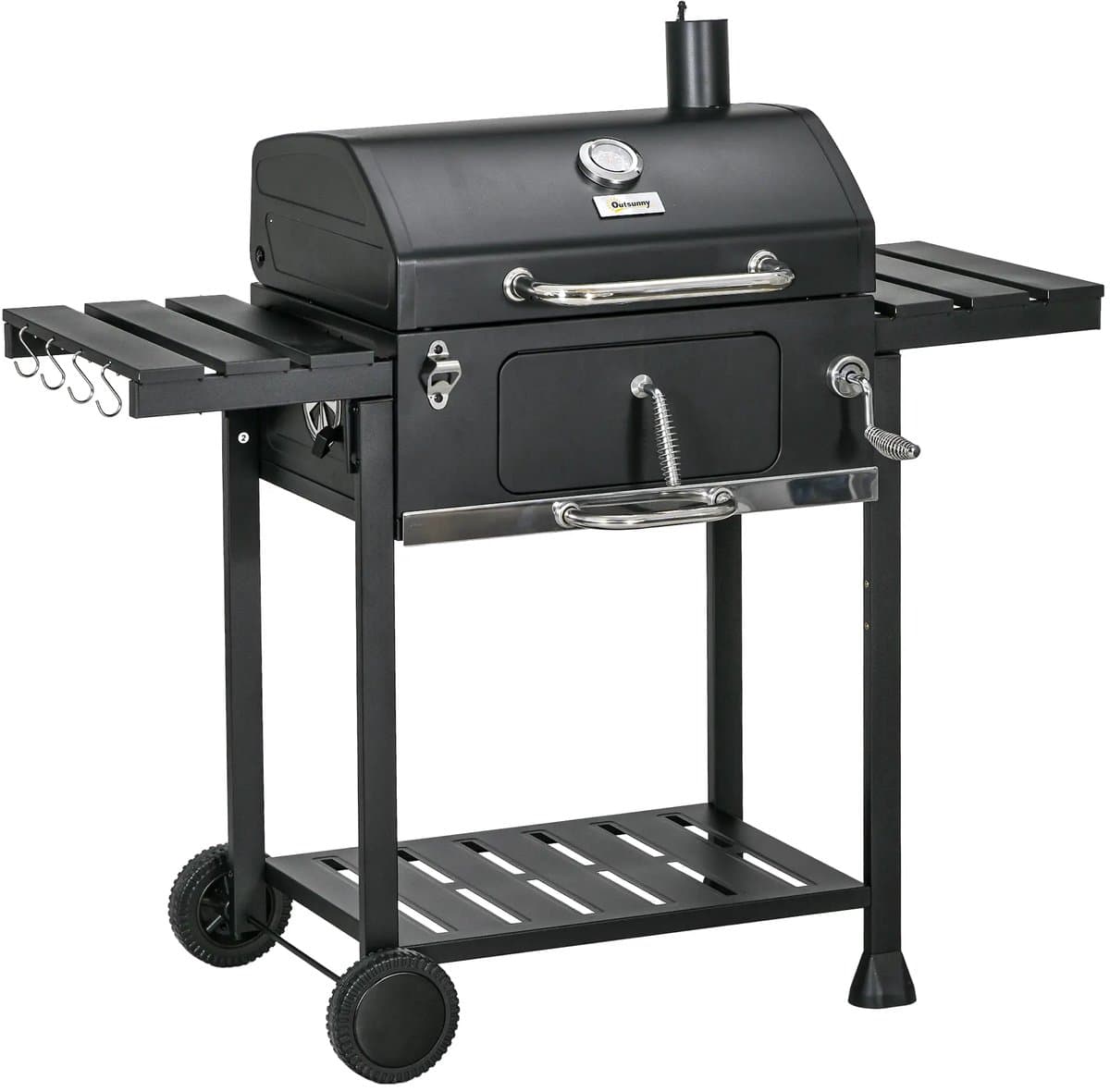 Premie Houtskool barbecue - Smoker Barbecue - Grilloppervlak 54x42cm - BBQ voor buiten, tuin - Zwart — afbeelding 1