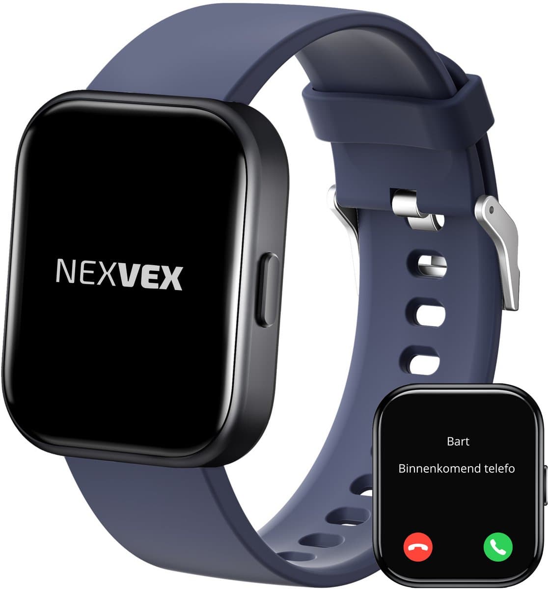 Nexvex® Elite Smartwatch voor Heren - Sporthorloge met Hartslagmeter - Bloeddrukmeter - Stappenteller - Sport Horloge met Belfunctie - Smart Watch Saturatiemeter - Zaklamp - Bluetooth Activity Tracker - Android/iOS - 2.0 Inch - Blauw — afbeelding 1