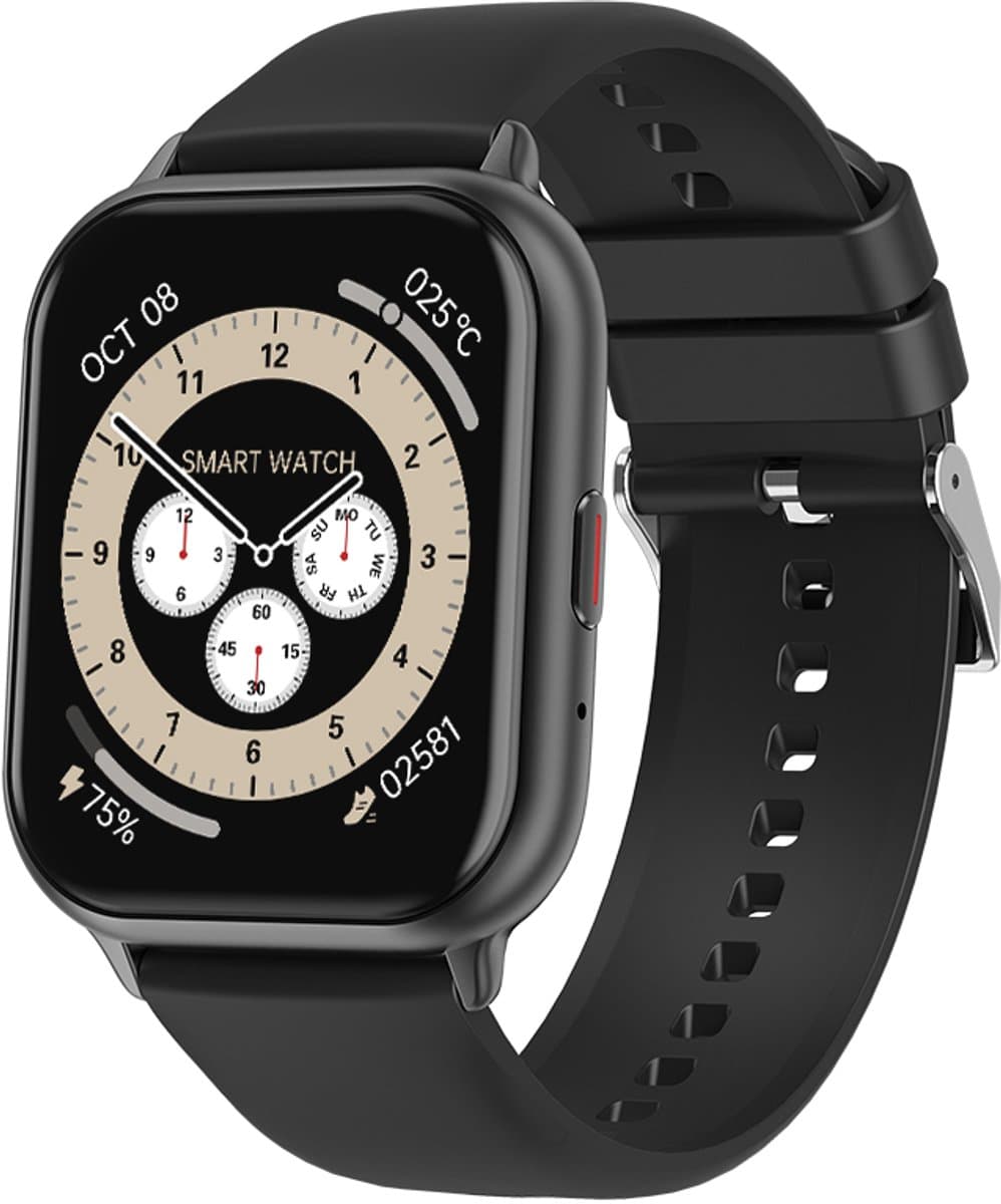 Electrox - Smartwatch met sportfuncties - Smart Horloge - Fitness Tracker - Bluetooth Smartwatch – Full Touchscreen - Bloeddruk & Hartslagmeter - Activity Tracker - Dames en Heren SmartWatch - Zwart T17F — afbeelding 1