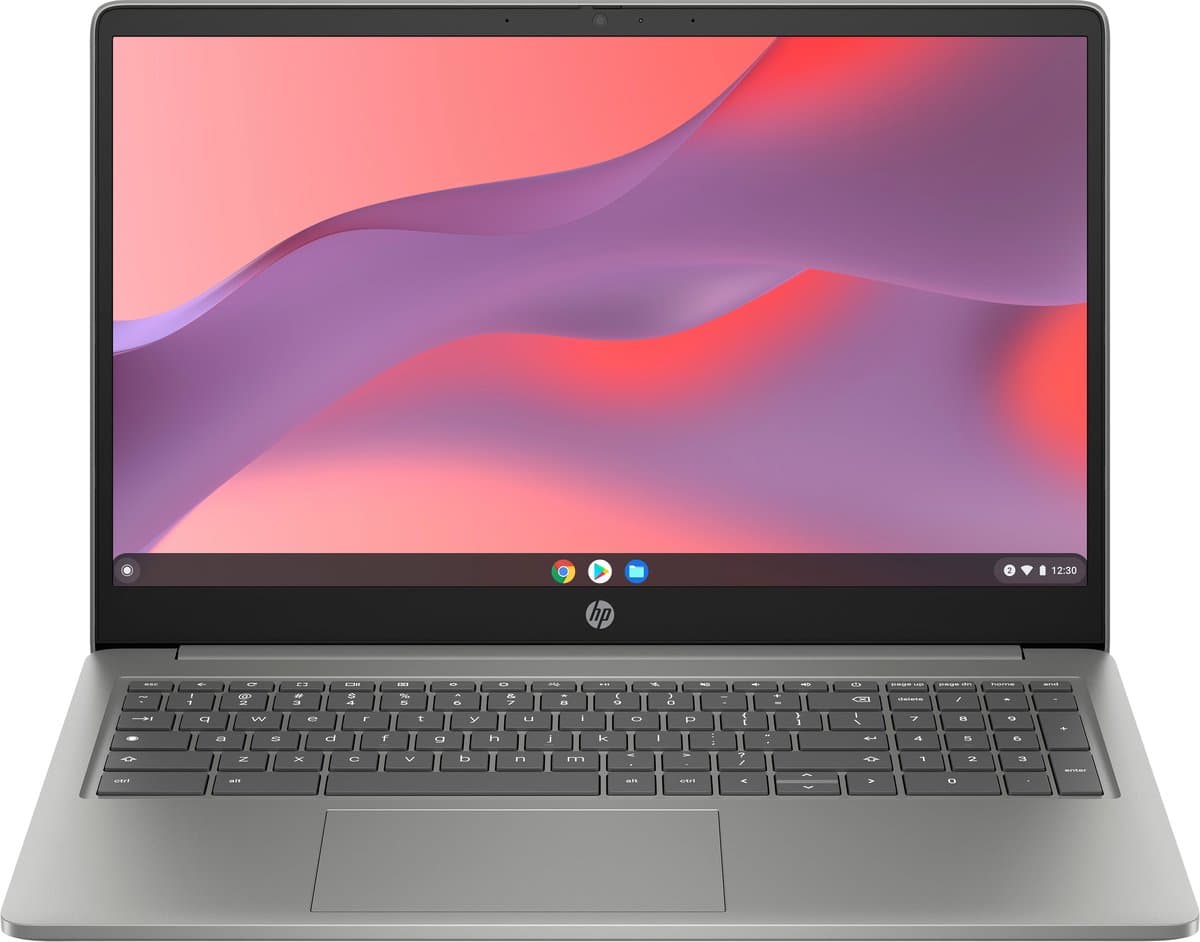HP Chromebook 15a-nb0150nd Intel® N N100 39,6 cm (15.6") Full HD 8 GB LPDDR5-SDRAM 128 GB UFS Wi-Fi 6 (802.11ax) ChromeOS Zilver — afbeelding 1