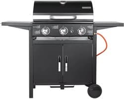 Propaangas BBQ-Grill met 3 Branders - Gas barbecue - Gietijzeren Roosters, Impulsontsteking & Thermometer