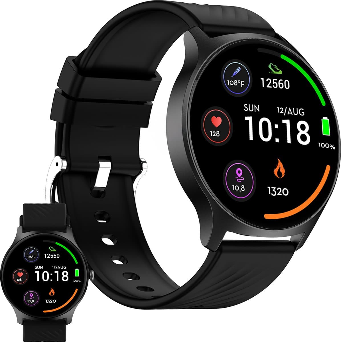 Denver Smartwatch - Android iOS - Volledige Belfunctie - Amoled Display - Sporthorloge - Hartslagmeter - Saturatiemeter - Slaapmonitor - SWC387 — afbeelding 1