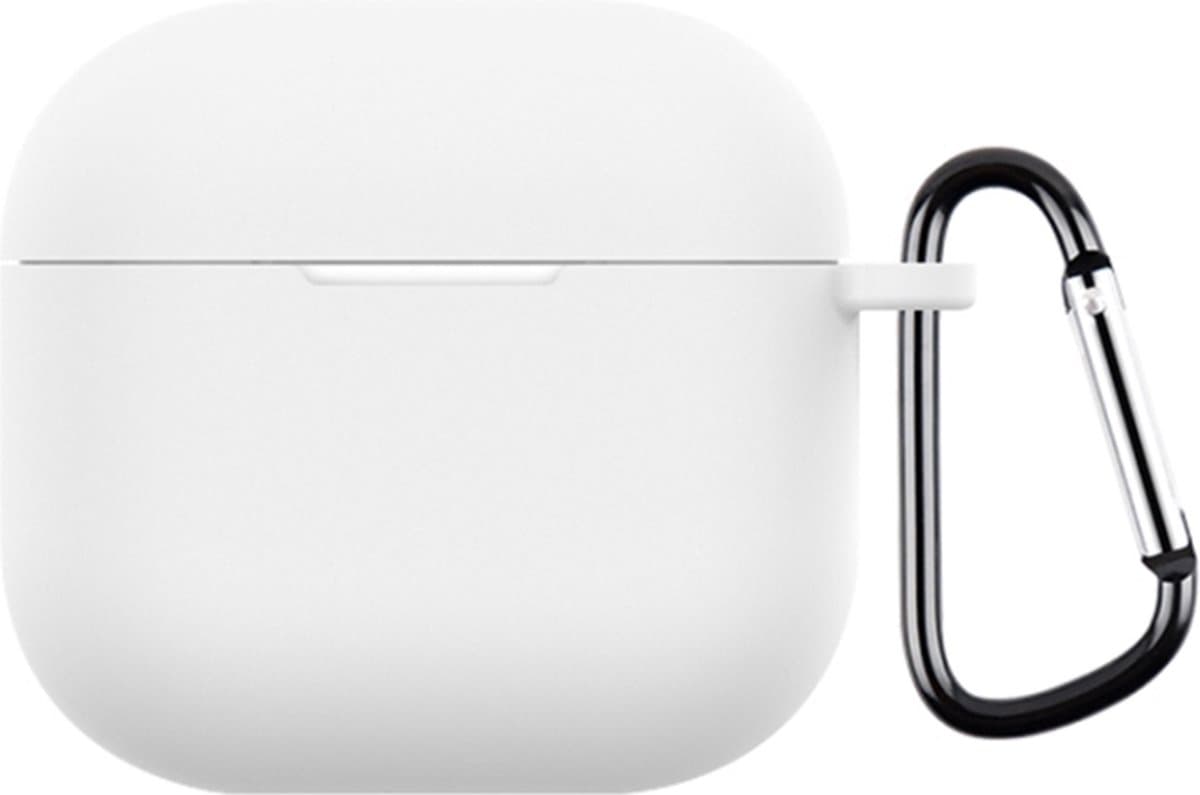 Telestore - hoesje geschikt voor AirPods 4 / Airpods 5 soft case cover - wit - TPU hoesje Beschermhoes - AirPods 4 / 5 Cover - AirPods 4 / 5 hoesje - Geschikt voor Apple Airpods 4 en Airpods 5 - gel hoesje met sleutelhanger — afbeelding 1
