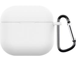 Telestore - hoesje geschikt voor AirPods 4 / Airpods 5 soft case cover - wit - TPU hoesje Beschermhoes - AirPods 4 / 5 Cover - AirPods 4 / 5 hoesje - Geschikt voor Apple Airpods 4 en Airpods 5 - gel hoesje met sleutelhanger