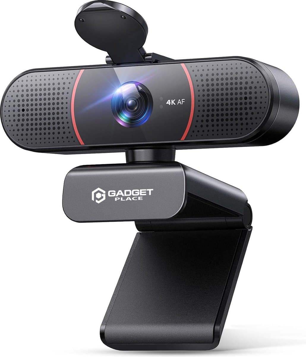 4K Ultra HD Pro Webcam met Ruisvrije Microfoon - Incl. Webcam Cover en USB Adapter - Voor Laptop en PC - Windows en Mac — afbeelding 1