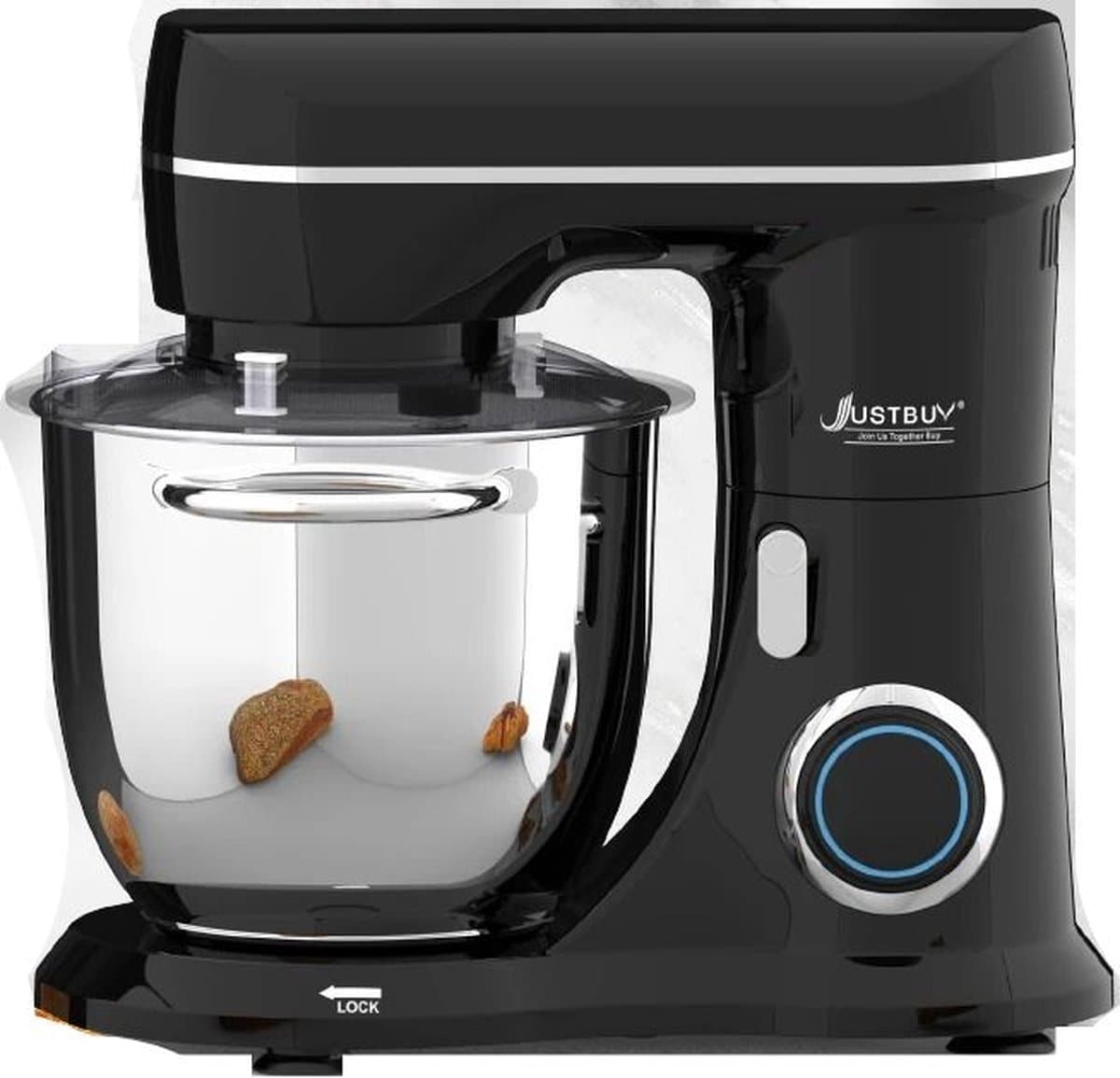 Verkoop Nederland® - 3in1 - 1300W - Keukenmachine - Deegstandaard Mixer - RVS kom - Kantelbare Kop - 10 snelheden + Pulse Functie - 4.5 liter roestvrijstalen - Motor van koper kwaliteit - spatdeksel met navulopening — afbeelding 1