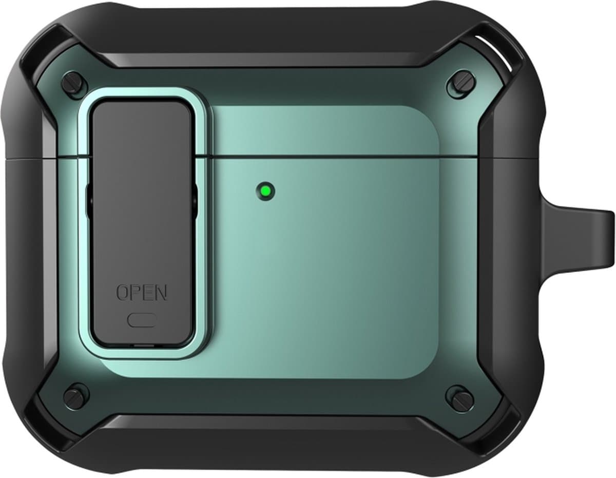 Telestore - Hoesje geschikte voor AirPods 4 - TPU hybride hoesje Beschermhoes - Shockproof AirPods 4 Cover - AirPods 4 Hoesje - Geschikt voor Apple Airpods 4 - groen - hard en TPU cover — afbeelding 1