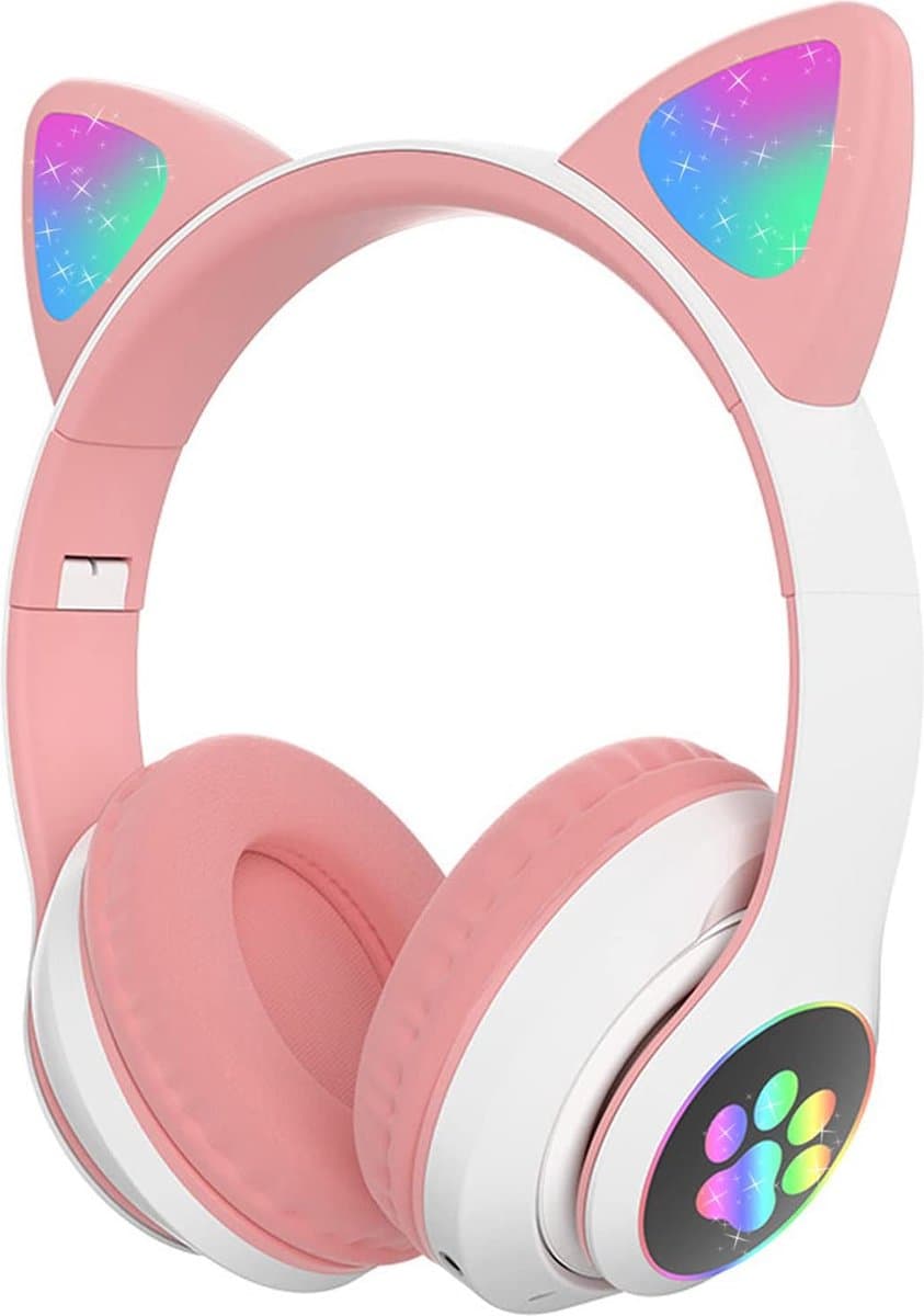 Mogi Products-Draadloze Kinder Hoofdtelefoon -Kattenoortjes-Met Led-Draadloze Koptelefoon-Kinder Headset-Bluetooth-Microfoon — afbeelding 1