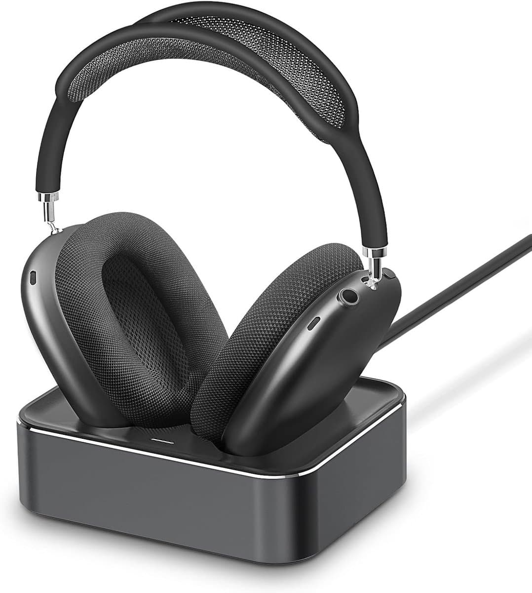 Vawvva Koptelefoon Oplaadstation voor AirPods Max 2024 & 2020 – Magnetisch Headset Oplaaddock met Dubbele Lightning & USB-C Aansluiting (Space Gray) — afbeelding 1