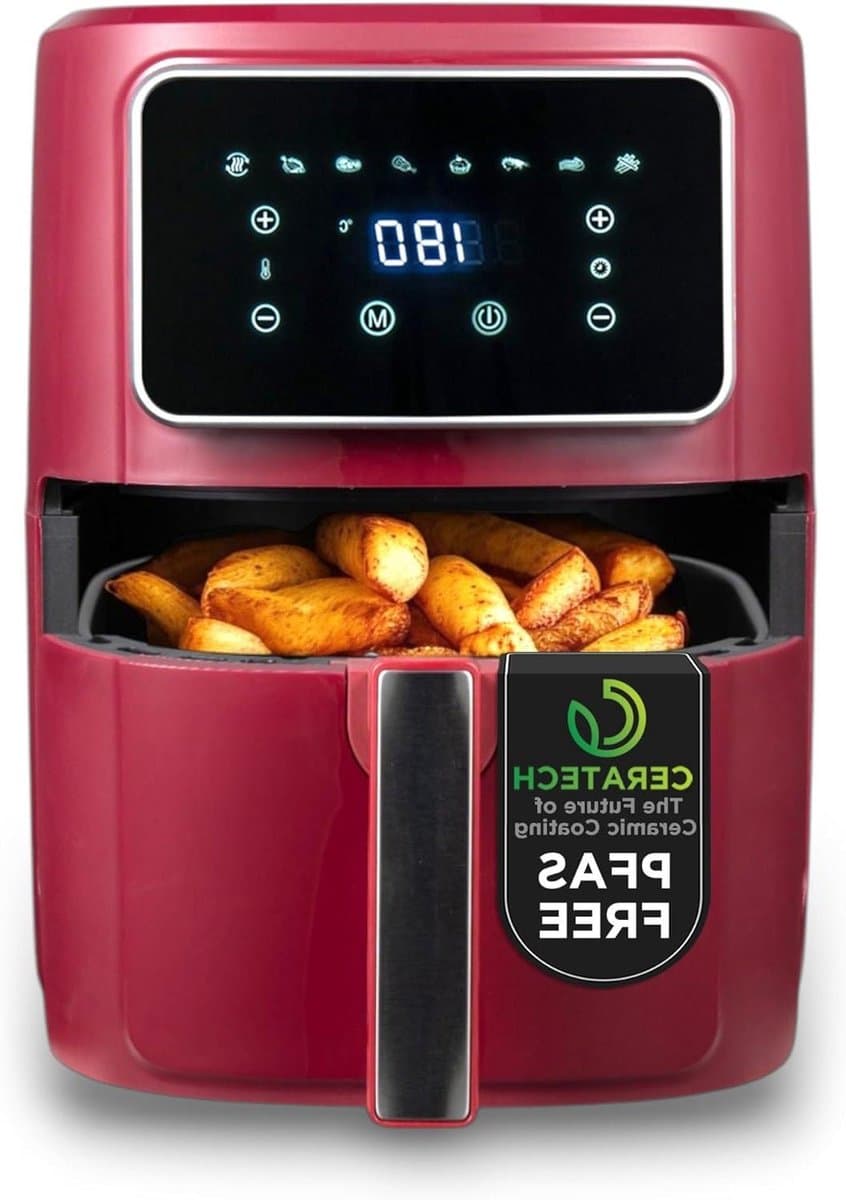 Heteluchtfriteuse - Airfryer - Gezond Koken - 8 Kookprogramma's - 6.9 Liter - Rood — afbeelding 1