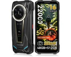 DOOGEE Vmax2 Robuuste smartphone 5G - 6.78 inch 120Hz - 48GB RAM - 512GB ROM - 22000 mAh 120W - Android 16 - 200MP AI camera - IP68/IP69K - NFC,GPS - Telefoons 2026 nieuw - Zwart