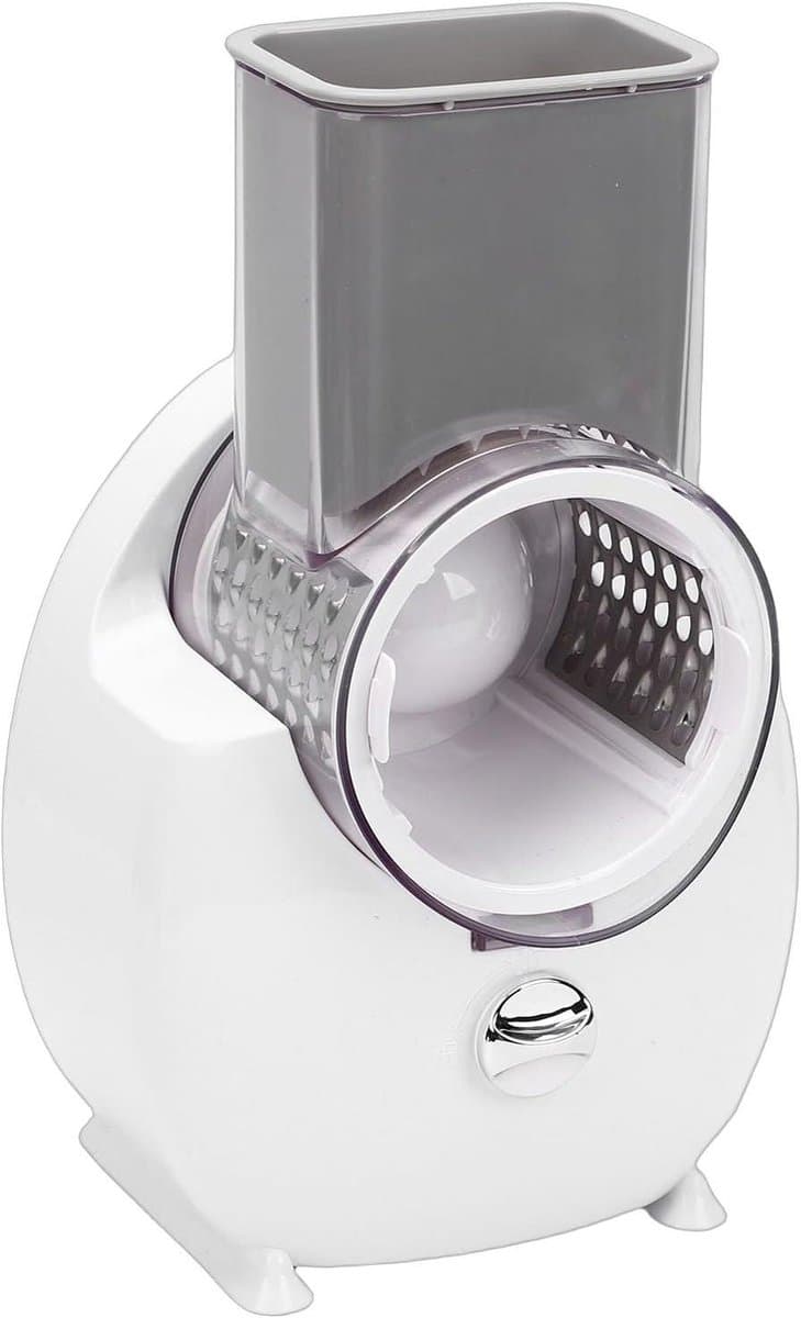 Elektrische Kaasrasp - Salademaker Groente - Maaltijden Bereiden - Vier Verwisselbare Messen - 17x17x29cm - Wit — afbeelding 1
