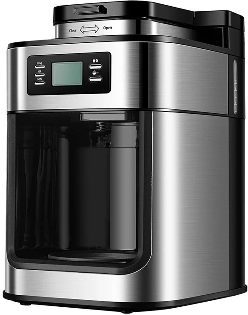 Rolu 2-in-1 Koffiemachine Met Bonen – Koffiemachine – Verse Filterkoffie – 10 Koppen Koffie – LED Display - Extractietemperatuur Van 92°C – Geen Papieren Filters — afbeelding 1