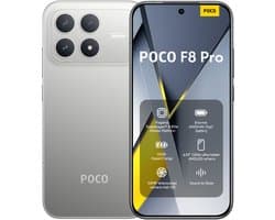Xiaomi POCO F8 Pro - 12 GB RAM - 256 GB - Zilver - Flagship Snapdragon® 8 Elite Mobile Platform - Enorme 6210 mAh (typ) batterij - 50 MP drievoudige camera met OIS