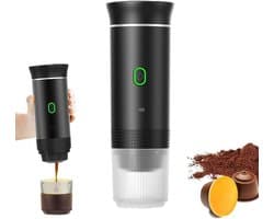 Koffiezetapparaat - 1 stuk - Draadloos draagbaar koffiezetapparaat - 3-in-1 multifunctioneel koffiezetapparaat - 0,5 L - 3-5 kopjes - Elektrisch koffiezetapparaat - Geschikt voor kleine capsules, grote capsules en koffiepoeder -Zwart