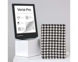 PocketBook Verse Pro e-reader Azure – 6 inch – 16 GB – waterdicht + Zwart Wit Ruiten Hoesje – voordeelbundel