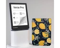 PocketBook Verse Pro e-reader Azure – 6 inch – 16 GB – waterdicht + Citroen / Lemon Print Hoesje – voordeelbundel