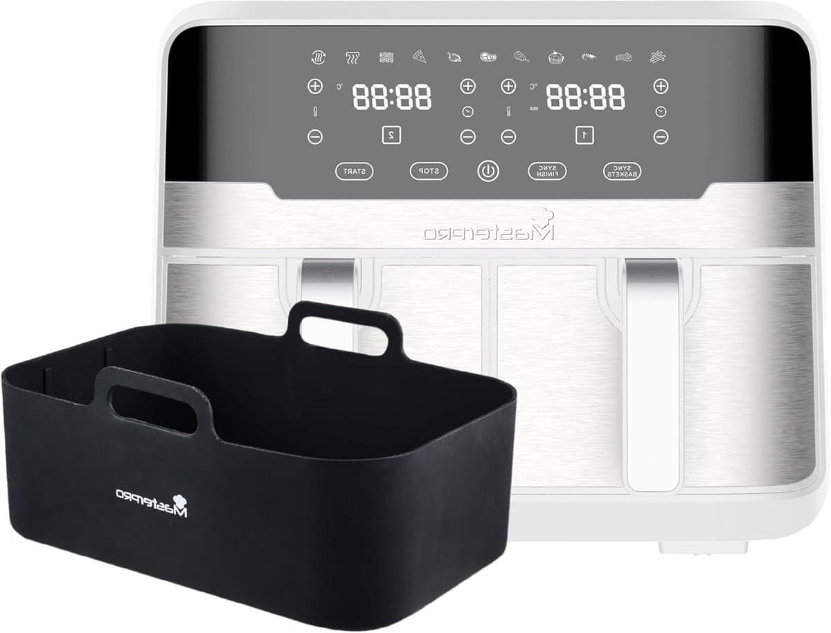 Dubbele Heteluchtfriteuse - Airfryer Duo - Gezond Koken - Twee Lades - 9 Liter - Wit — afbeelding 1