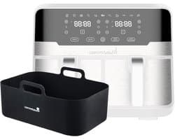 Dubbele Heteluchtfriteuse - Airfryer Duo - Gezond Koken - Twee Lades - 9 Liter - Wit
