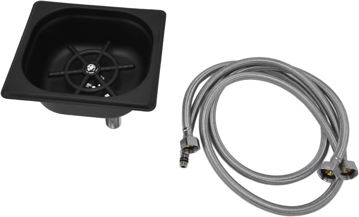 Glazenspoeler Roestvrij Staal - Bekerwasser Reiniger - Snelle Glasreiniging - Multi-hoek Wateruitlaat - 176 mm x 162 mm - Zwart — afbeelding 1
