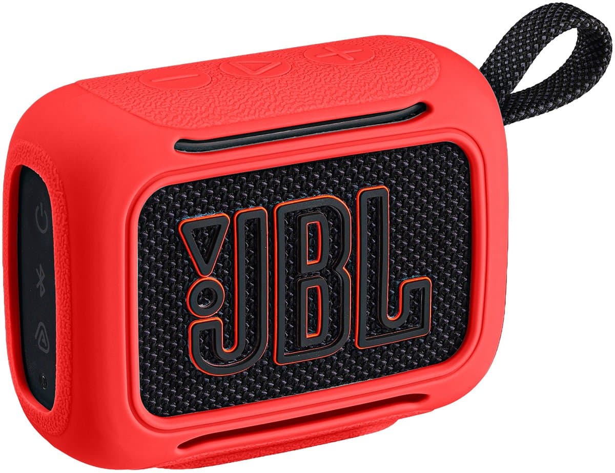 Beschermhoes geschikt voor JBL Go 5 Bluetooth Speaker - Meerdere Kleuren - Schokbestendig - Krasbestendig - Siliconen - Hoesje - Case - Bescherming - Rood — afbeelding 1