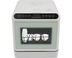 Compacte Vaatwasser - Mini Vaatwasser Tafelmodel - Kleine Ruimtes - Vier Wasprogramma's - 41x46x46 cm - Wit