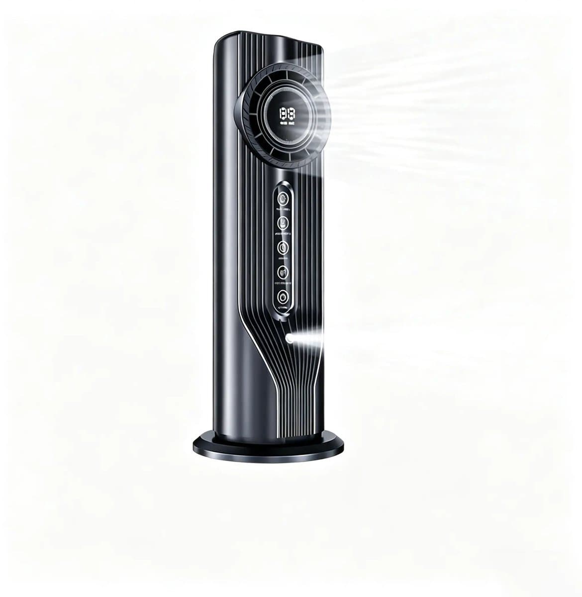 Mini aircooler - 6 snelheden, USB, watertank, timer, luchtkoeler voor bureau slaapkamer en thuiswerkplek - Grijs — afbeelding 1