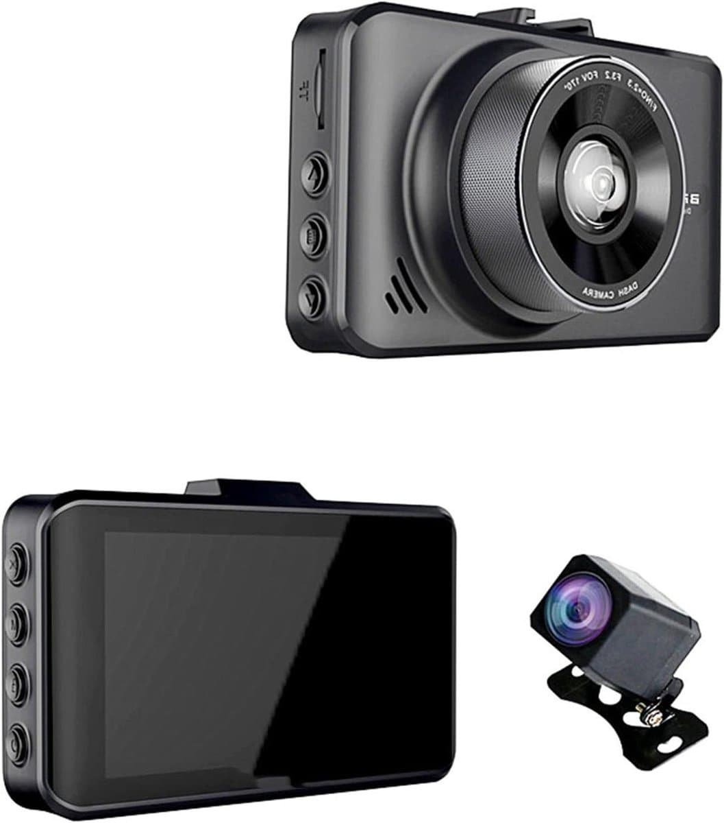 Dashcam 4K - Autocamera DVR - Veilig Rijden - Super Nachtzicht WDR - 3 Inch Scherm - Zwart — afbeelding 1