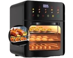 Airfryer met Hete Lucht - Mini Oven - Gezond Koken - Intelligente Spraakbesturing - 25 Liter Capaciteit - Zwart