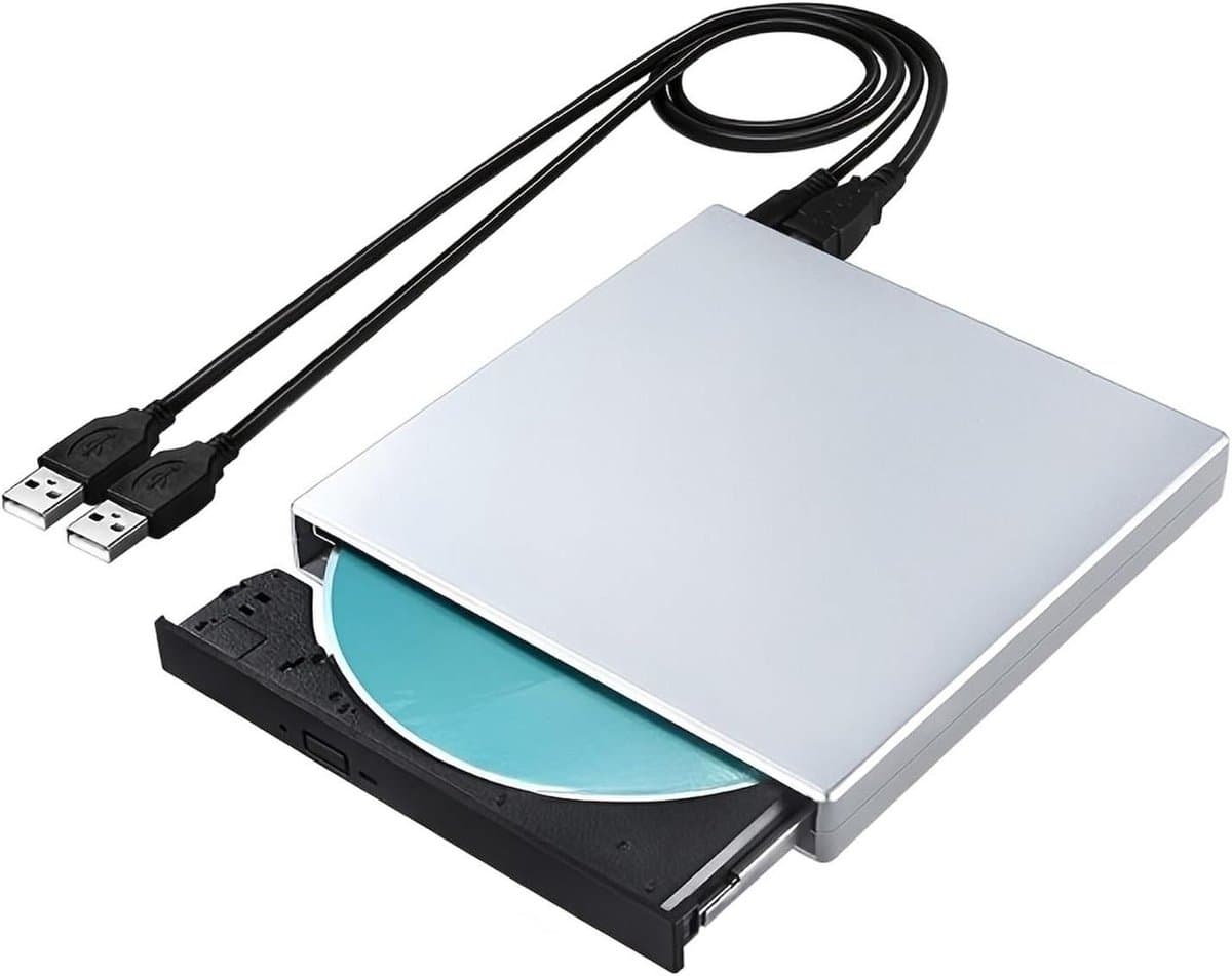 Externe DVD-speler - Draagbare schijf - Bestanden archiveren - USB 3.0 connectie - Ultra Dun - Zwart — afbeelding 1